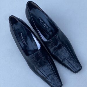 Paul Green Women’s Black Leather Slip-On Size 8 Heels